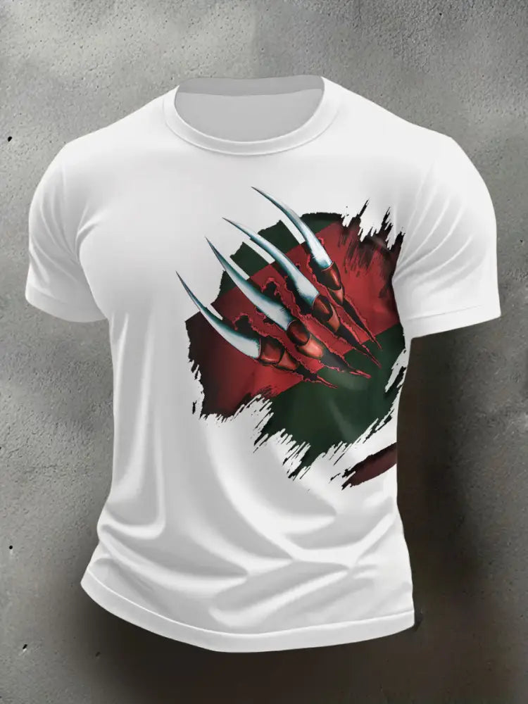 Men’s Halloween Horror Nightmare Printed T-shirt White / S