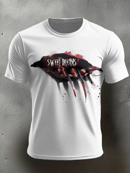 Men’s Halloween Horror Nightmare Printed T-shirt White / S