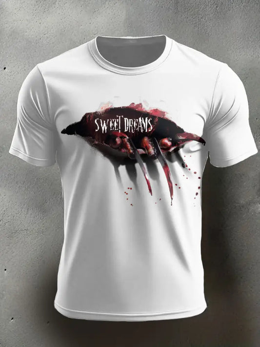Men’s Halloween Horror Nightmare Printed T-shirt White / S