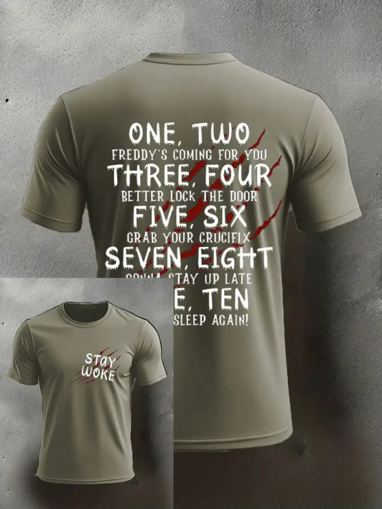 Men’s Halloween imitation cotton short-sleeved T-shirt Army Green / S