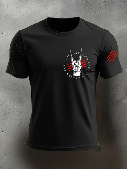 Men’s Halloween imitation cotton short-sleeved T-shirt Black / S