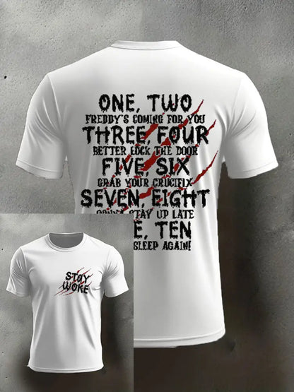 Men’s Halloween imitation cotton short-sleeved T-shirt White / S