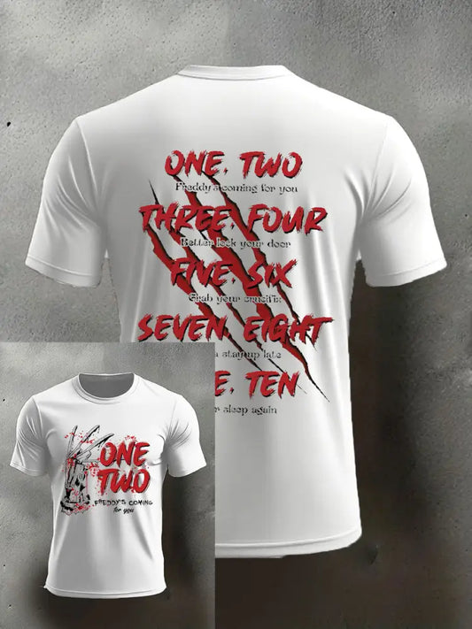Men’s Halloween imitation cotton short-sleeved T-shirt White / S