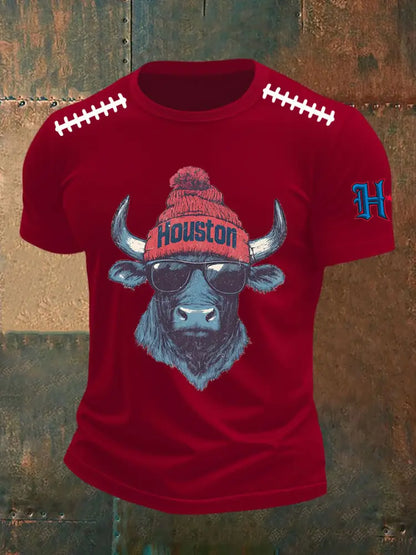 Men’s Houston Football Short Sleeves T shirt Deep Red / S