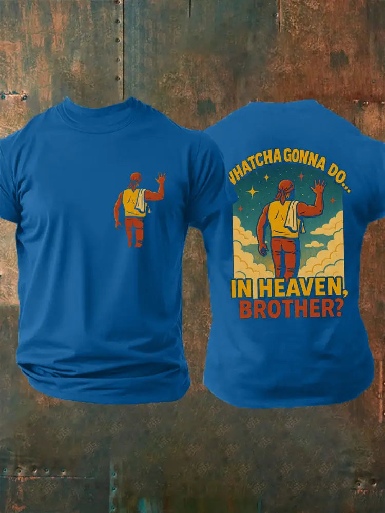 Men’s Hulk Hogan imitation cotton short-sleeved T-shirt Blue / S