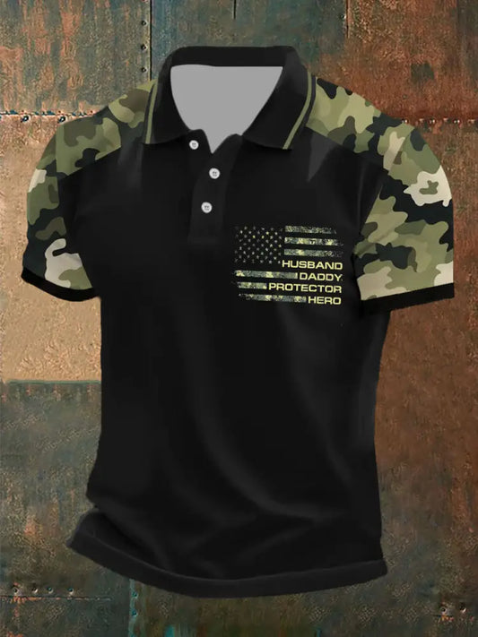 Men’s Husband Daddy Protector Hero Tops Black / S