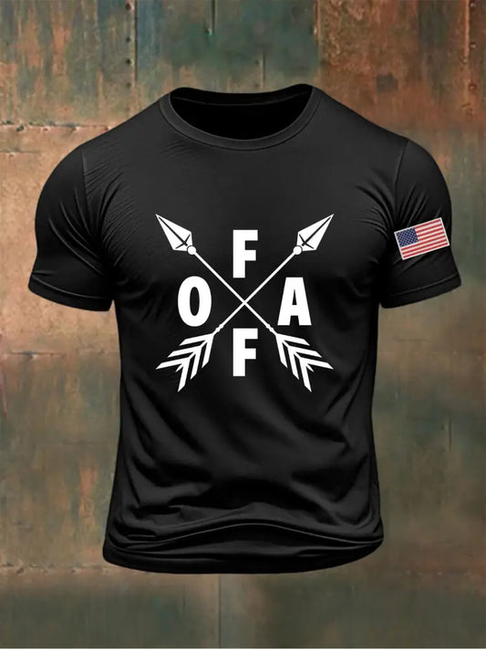 Men’s imitation cotton short-sleeved T-shirt Black / S