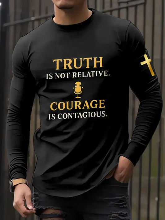 Men’s In Memory Of Charlie Kirk Printed Long Sleeved Round Neck T-shirt Black / S