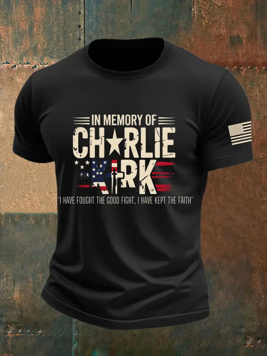 Men’s In Memory of Charlie Kirk Printed T-shirt Black / S