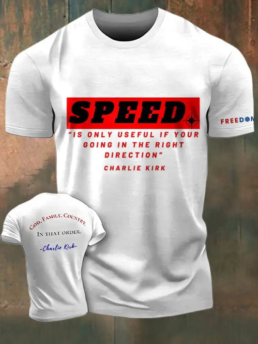 Men’s In Memory Of Charlie Kirk Printed Vintage Fashion Loose Short Sleeve T-Shirt White / S