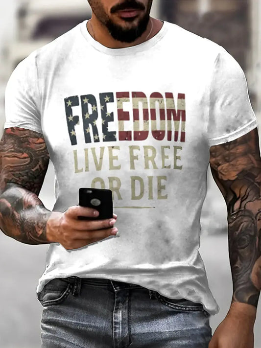 Men’s In Memory Of Charlie Kirk Printed Vintage Fashion Loose Short Sleeve T-Shirt White / S