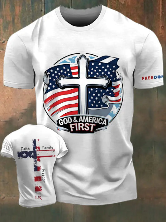 Men’s In Memory Of Charlie Kirk Printed Vintage Fashion Loose Short Sleeve T-Shirt White / S