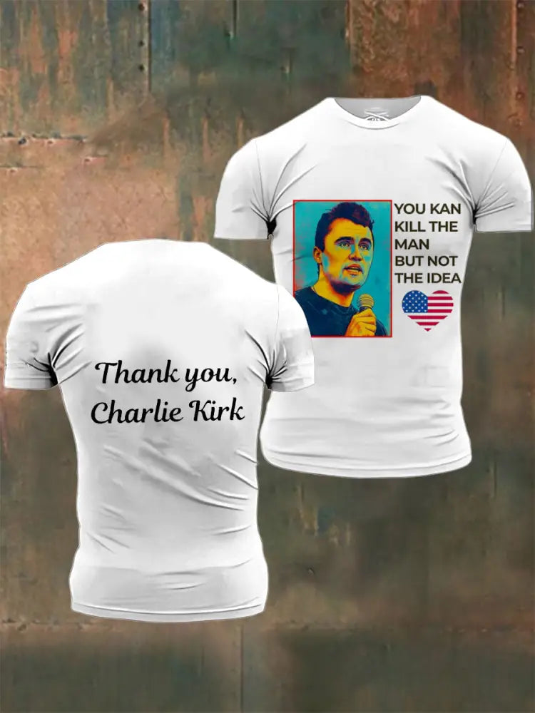 Men’s In Memory Of Charlie Kirk Printed Vintage Fashion Loose Short Sleeve T-Shirt White / S