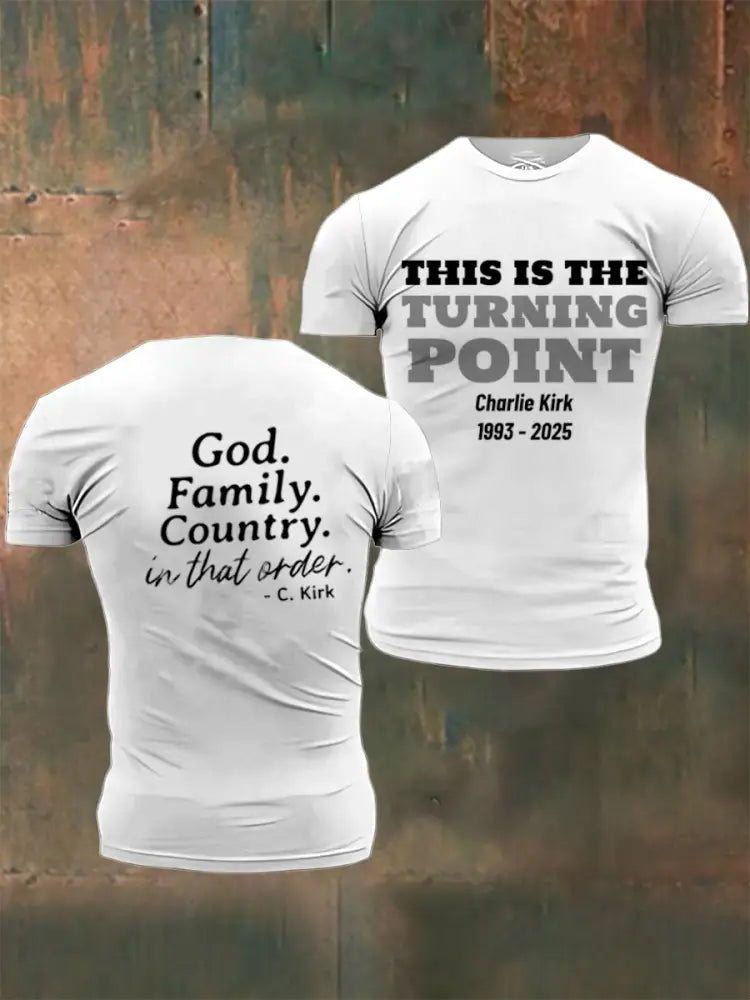 Men’s In Memory Of Charlie Kirk Printed Vintage Fashion Loose Short Sleeve T-Shirt White / S