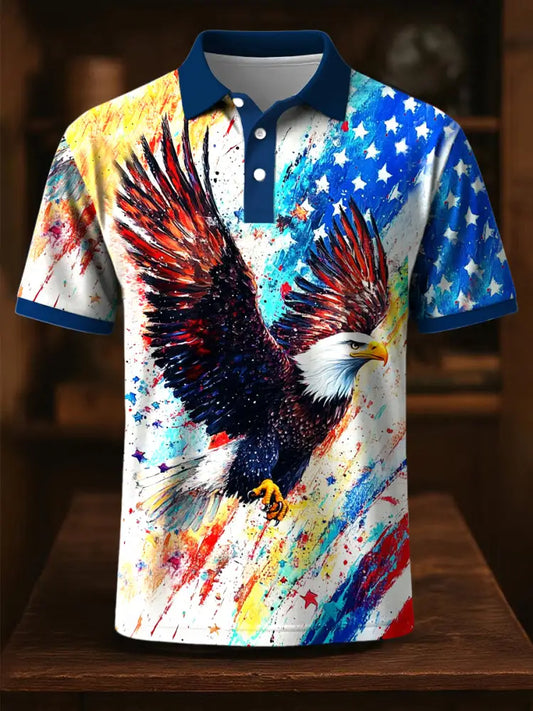 Men’s Independence Day Eagle Print Short Sleeve T-Shirt As picture / S