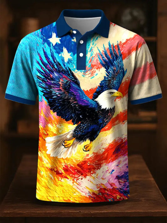 Men’s Independence Day Eagle Print Short Sleeve T-Shirt As picture / S