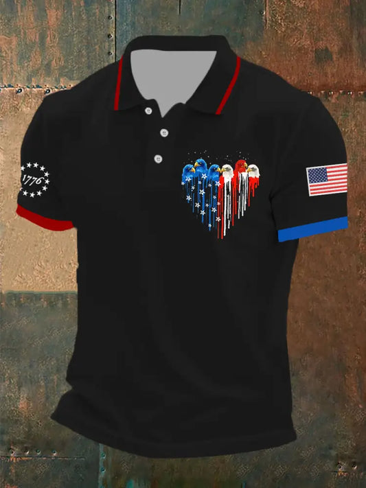 Men’s Independence Day Eagle Short Sleeve Top Black / S