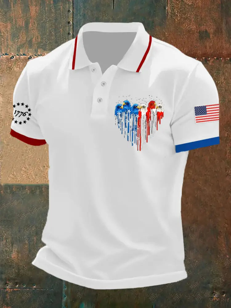 Men’s Independence Day Eagle Short Sleeve Top White / S