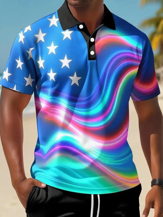 Men’s Independence Day Print short sleeve shirt As picture / S