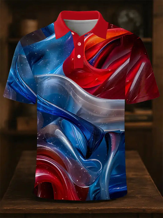 Men’s Independence Day Printed Button-Down Shirt As picture / S