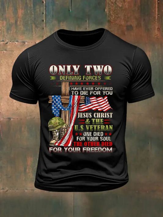 Men’s Independence Day Printed T-shirt Black / S