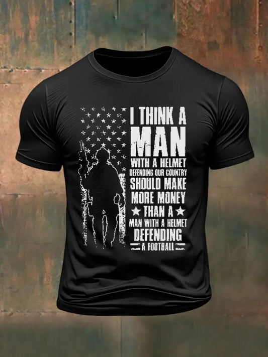 Men’s Independence Day Veteran Printed T-shirt Black / S