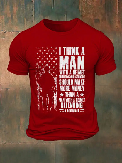 Men’s Independence Day Veteran Printed T-shirt Pure Red / S