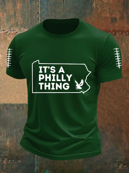 Men’s It’s A Philly Thing Football Fans Lovers Casual Short Sleeve T shirt Dark Green / S