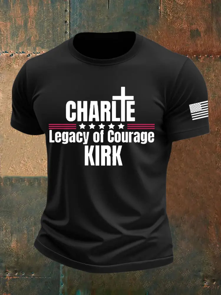 Men’s Legacy Of Courage Charlie Kirk Printed T-shirt Black / S
