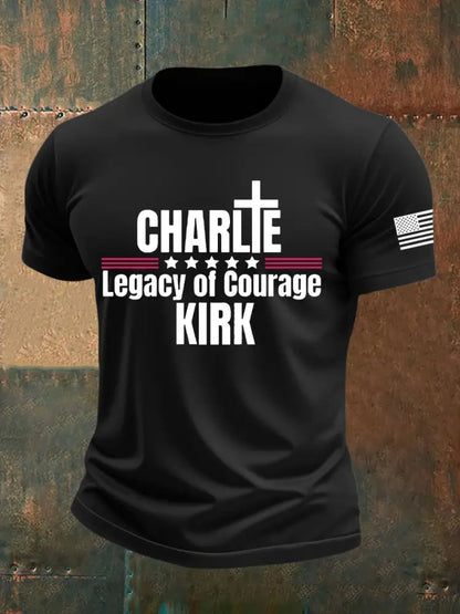 Men’s Legacy Of Courage Charlie Kirk Printed T-shirt Black / S