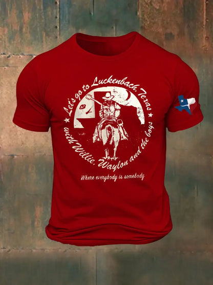 Men’s Let’s Go To The Texas Printed T-shirt Pure Red / S