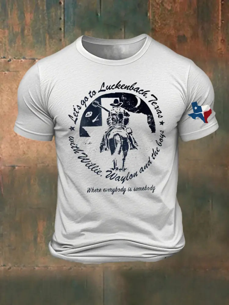 Men’s Let’s Go To The Texas Printed T-shirt White / S