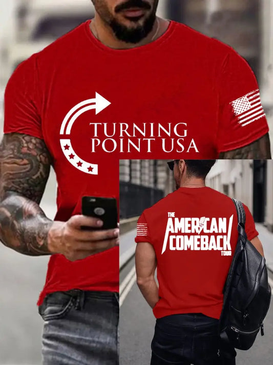Men’s Limited Edition Charlie Kirk US Comeback Tour Shirt T-shirt Red / S