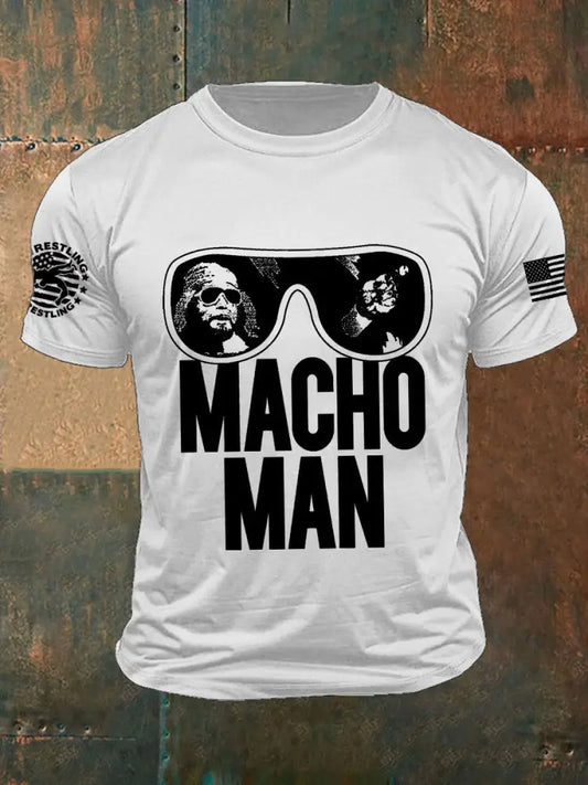 Men’s macho man wrestling t-shirts White / S