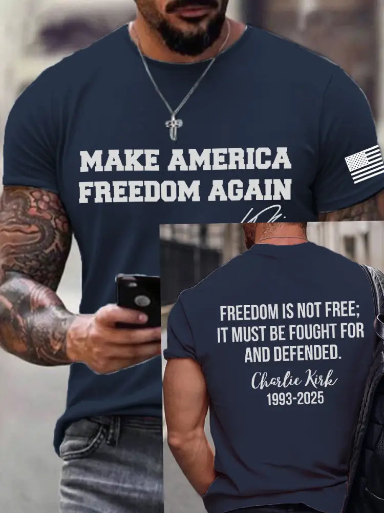 Men’s make america freedom again T-shirt Navy Blue / S