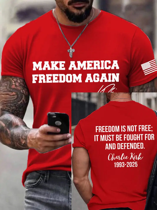 Men’s make america freedom again T-shirt Pure Red / S