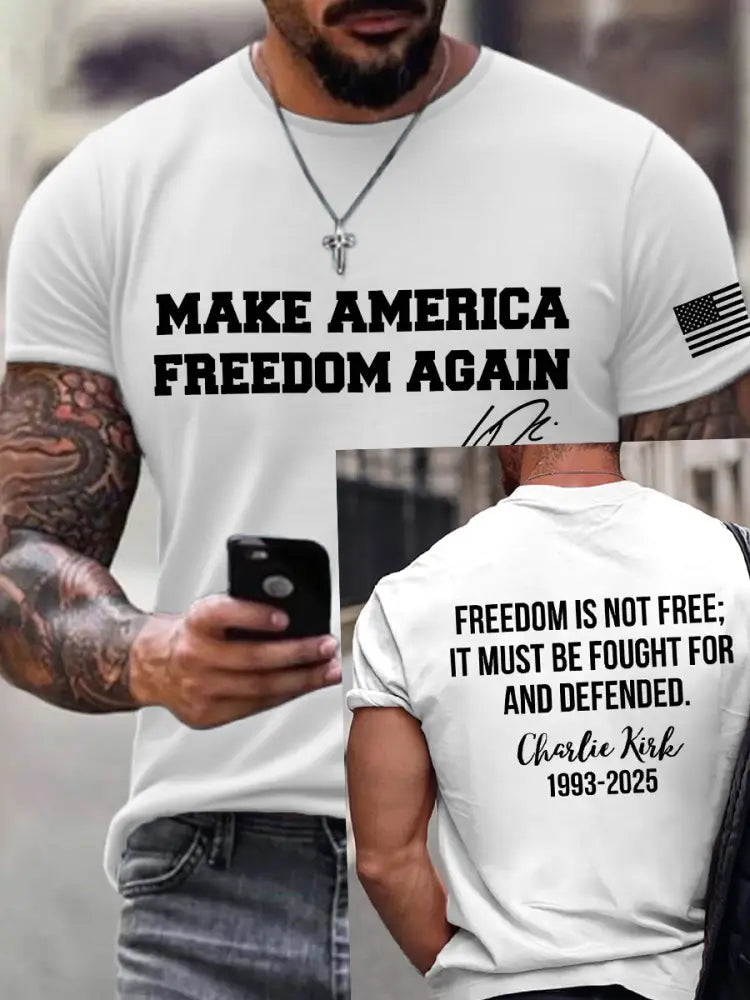 Men’s make america freedom again T-shirt White / S