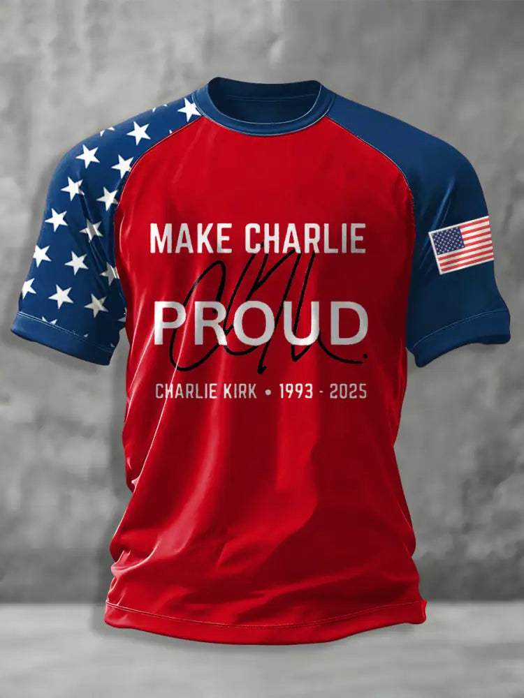 Men’s Make Charlie Proud Print short sleeve t-shirt Red / S