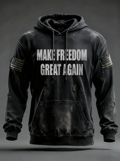Men’s ’Make Freedom Great Again’ hoodie Black / S