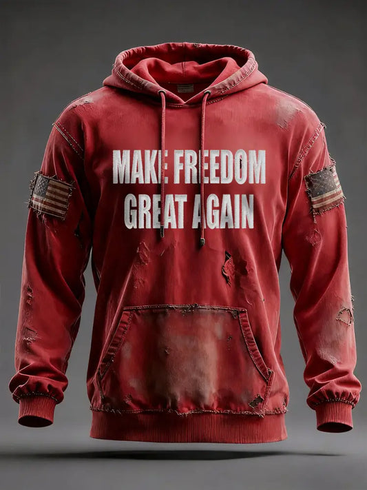 Men’s ’Make Freedom Great Again’ hoodie Red / S