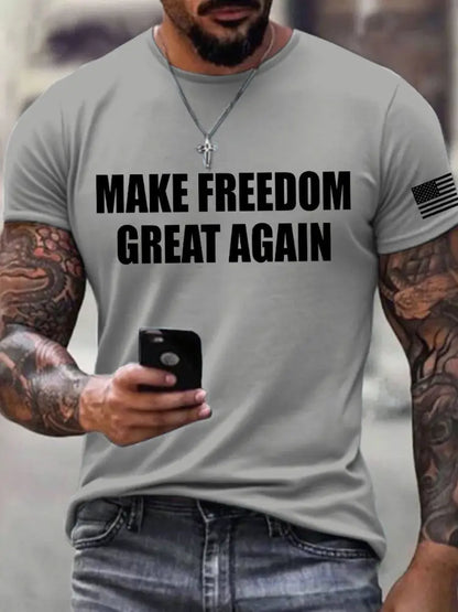 Men’s ’Make Freedom Great Again’ T-shirt Light Gray / S