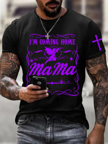Men’s Mama I‘m Coming Home Short-sleeved T-shirt Black / S