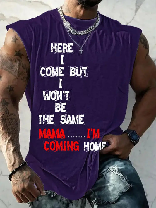 Men’s Mama I’m Coming Home Vests Purple / S