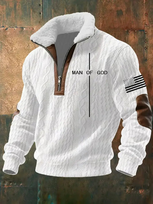 Men’s Man Of God Baggy Zip-up Hoodie White / S