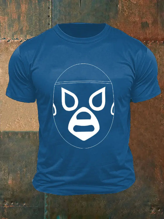 Men’s Mexican Wrestling Mask T-shirts Blue / S