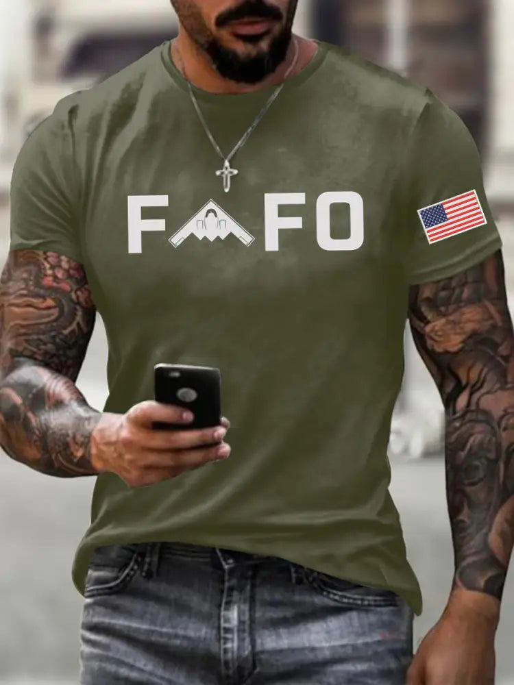 Men’s Midnight Hammer B2 FAFO Printed T-shirt Army Green / S