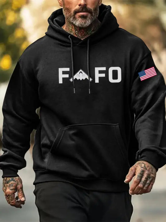 Men’s Midnight Hammer FAFO Printed Hoodie Black / S