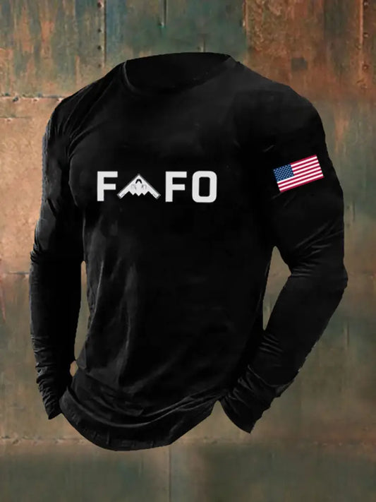 Men’s Midnight Hammer FAFO Printed Long Sleeve T-shirt Black / S