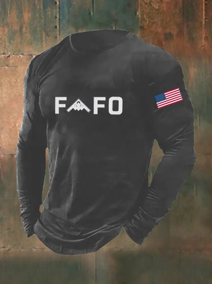 Men’s Midnight Hammer FAFO Printed Long Sleeve T-shirt Gray / S