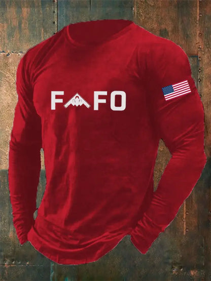 Men’s Midnight Hammer FAFO Printed Long Sleeve T-shirt Red / S